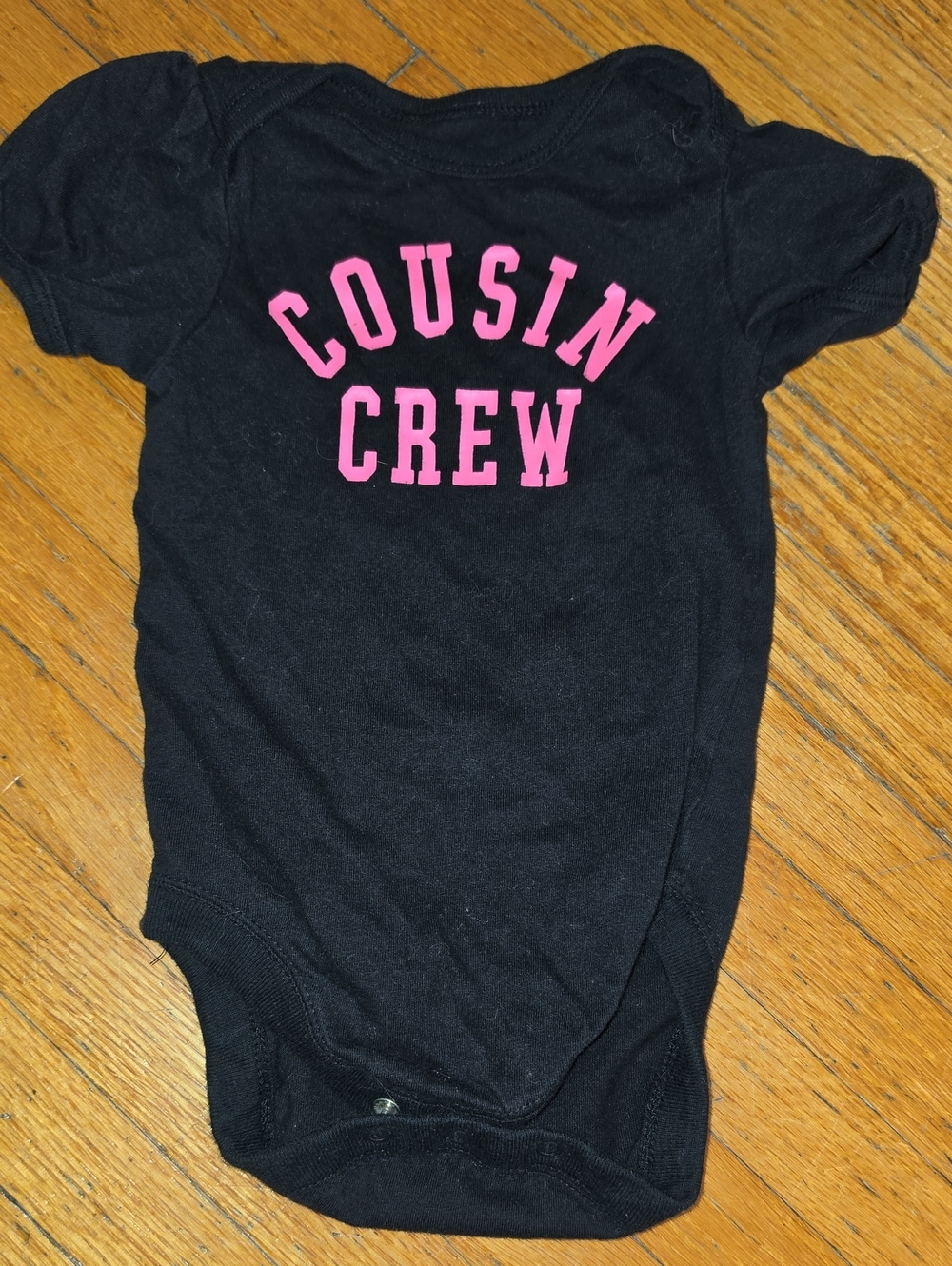 Kids Black Bodysuit Pink Cousin Crew